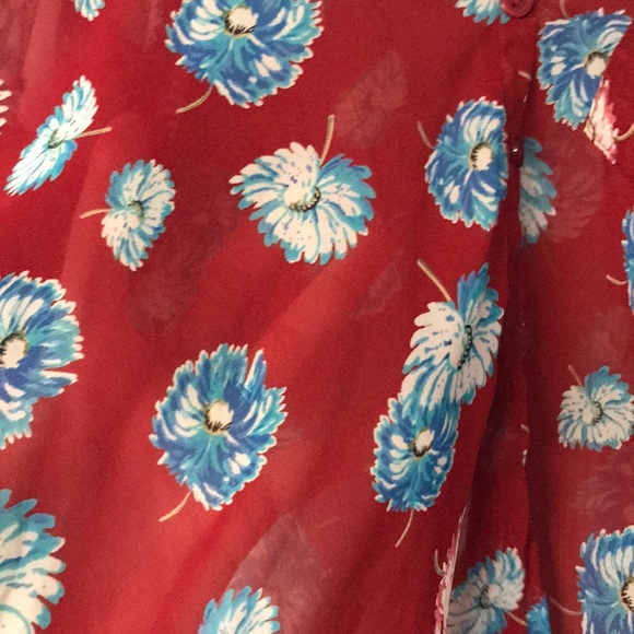Pins and needles floral crop button down - Picture 2 of 8
